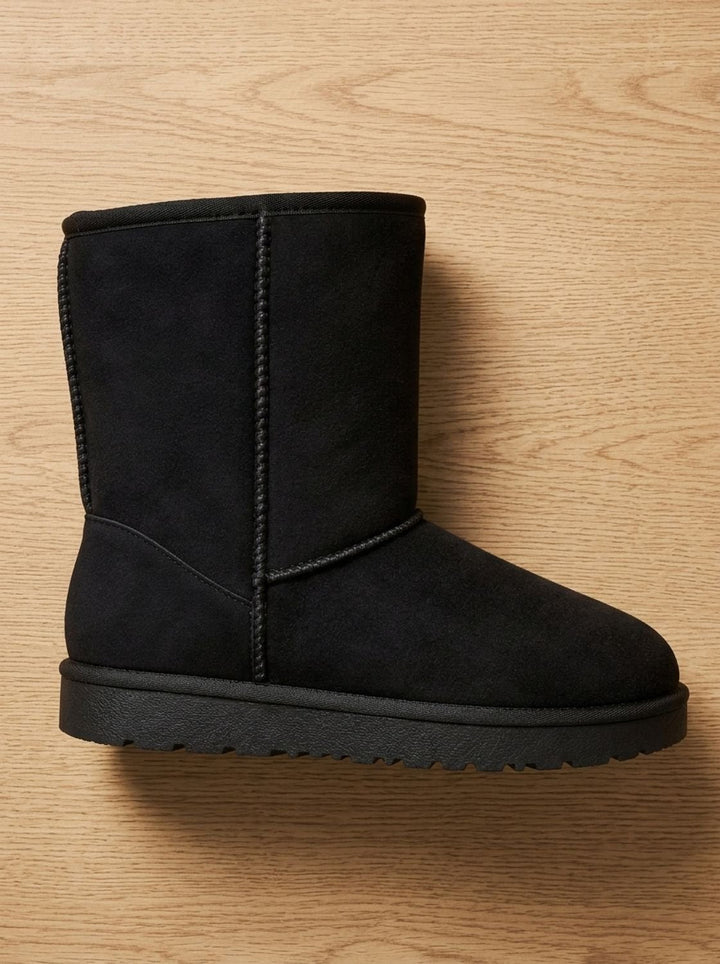 Dames Laarzen Winter Sherpa-Voering Suède in Zwart