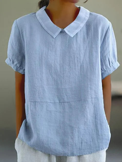 Dames linnen blouse voor elke dag in Blauw