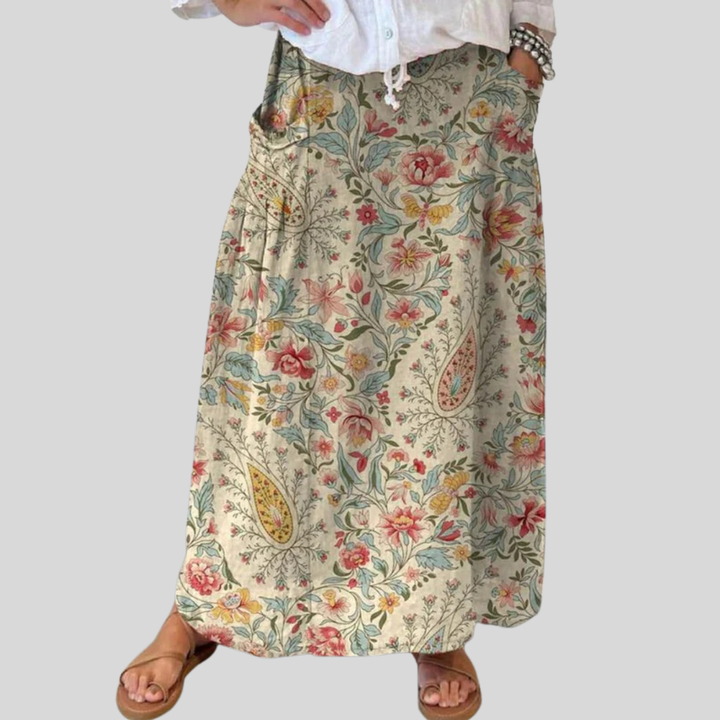 Dames Linnen Zomerrok met Bloemenprint