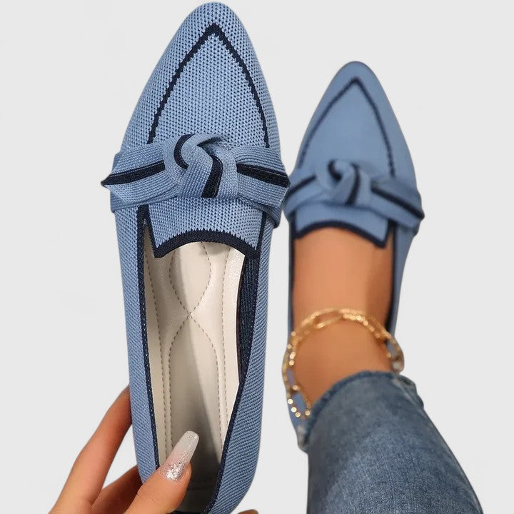 Dames loafer met elegante strik in Lichtblauw