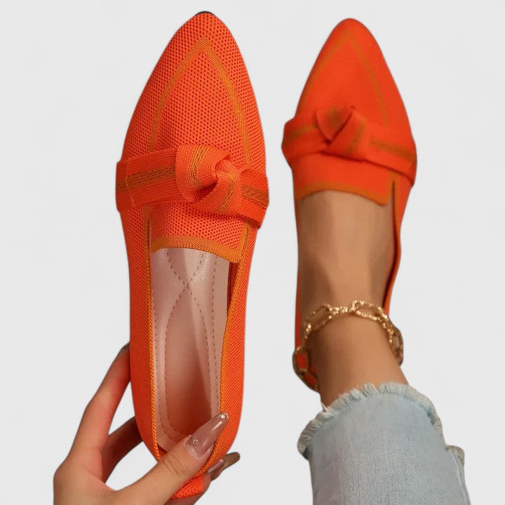 Dames loafer met elegante strik in Oranje
