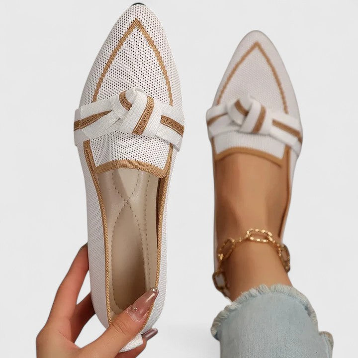 Dames loafer met elegante strik in Wit