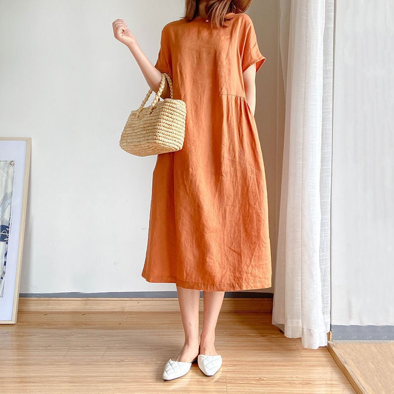 Dames luchtige zomerjurk voor elke gelegenheid in Oranje