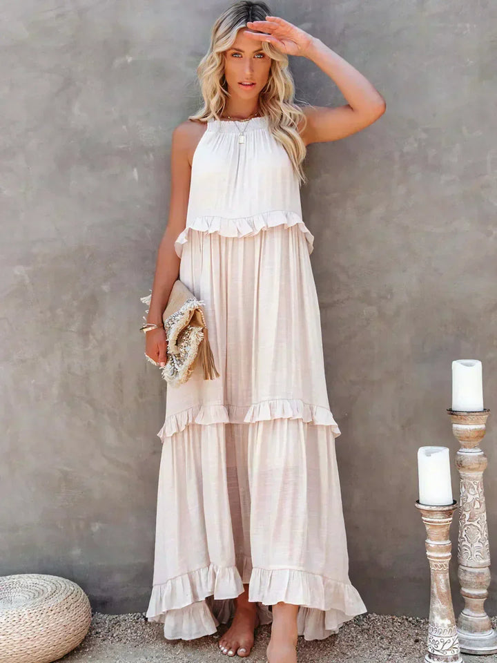 Dames maxi zomerjurk in boho-stijl in Beige 1