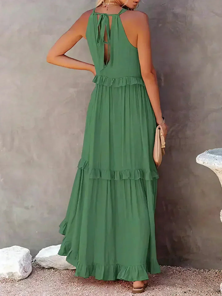 Dames maxi zomerjurk in boho-stijl in Groen 5