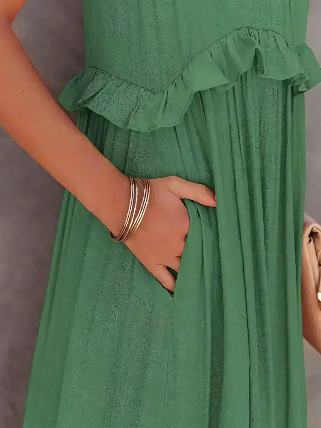 Dames maxi zomerjurk in boho-stijl in Groen 6