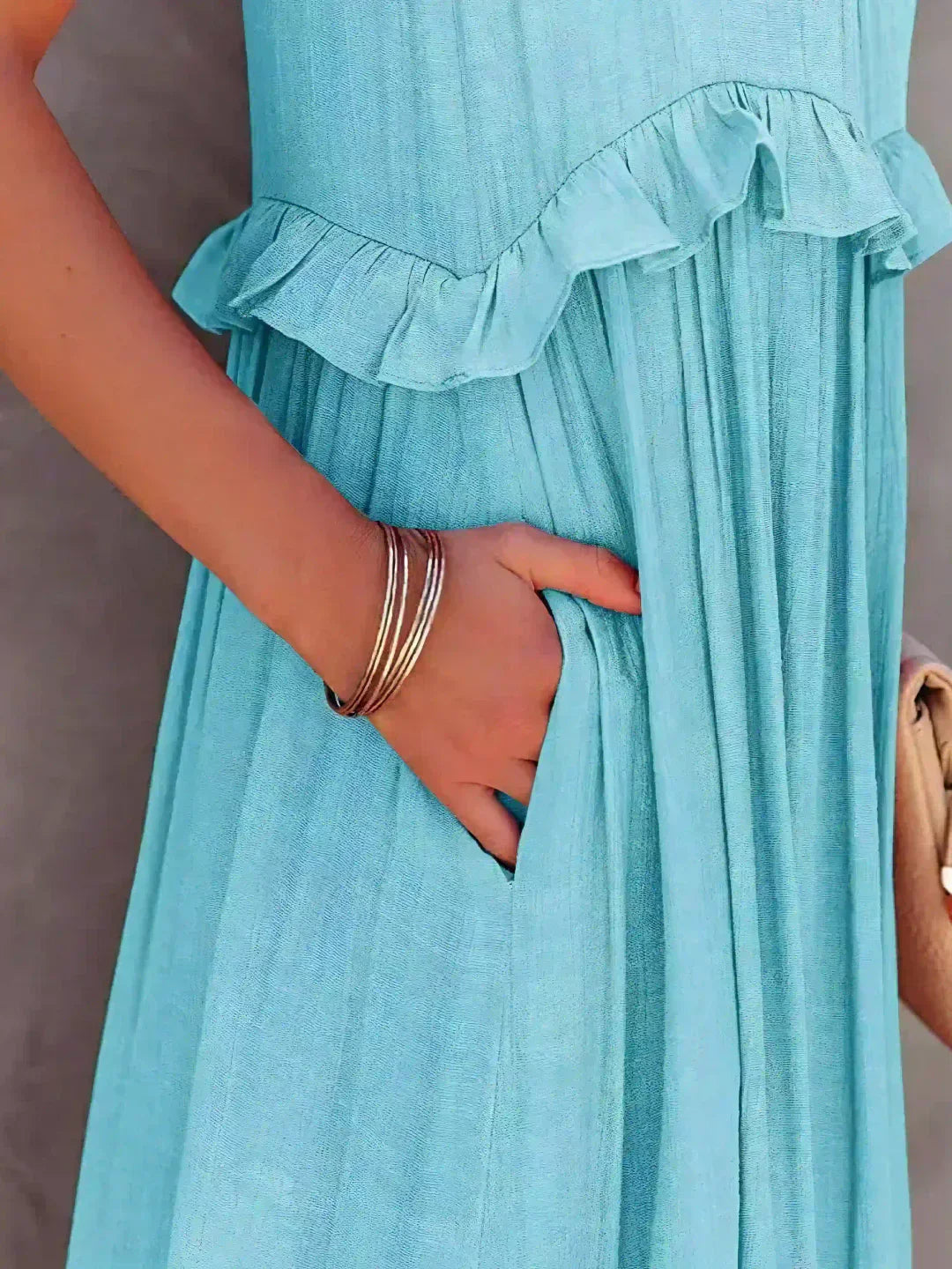Dames maxi zomerjurk in boho-stijl in Lichtblauw 2