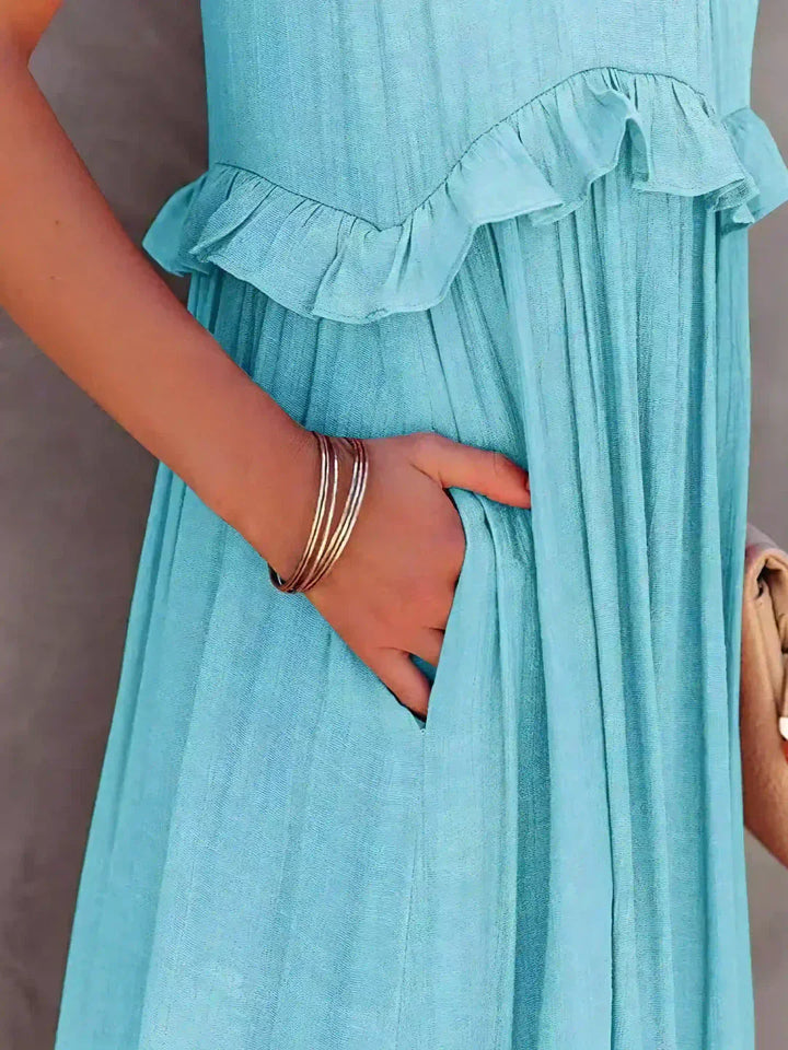 Dames maxi zomerjurk in boho-stijl in Lichtblauw 2