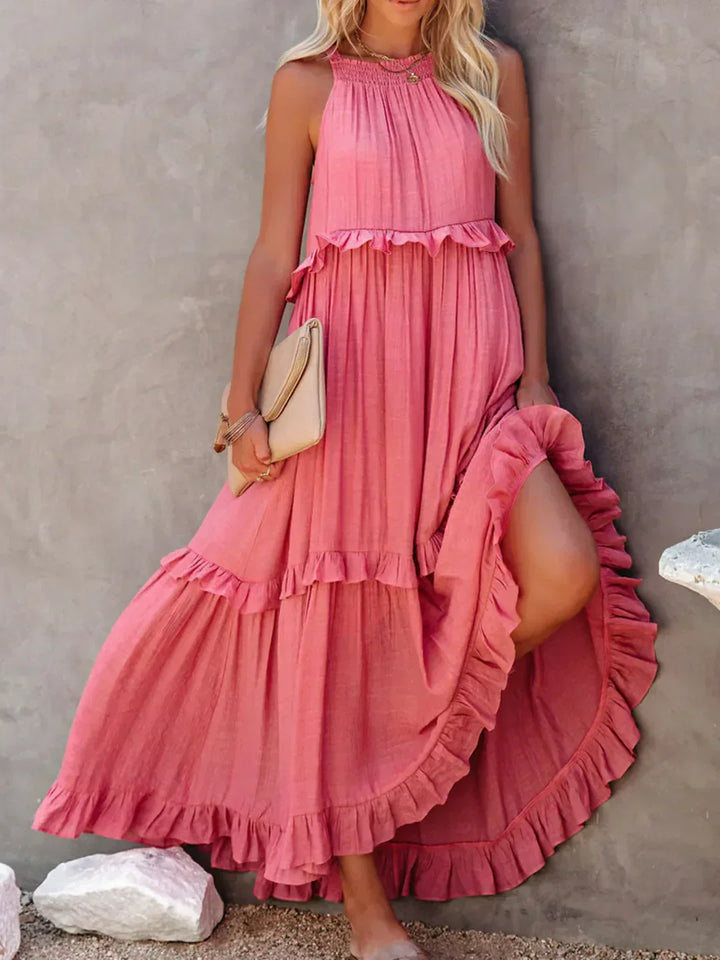 Dames maxi zomerjurk in boho-stijl in Roze 1