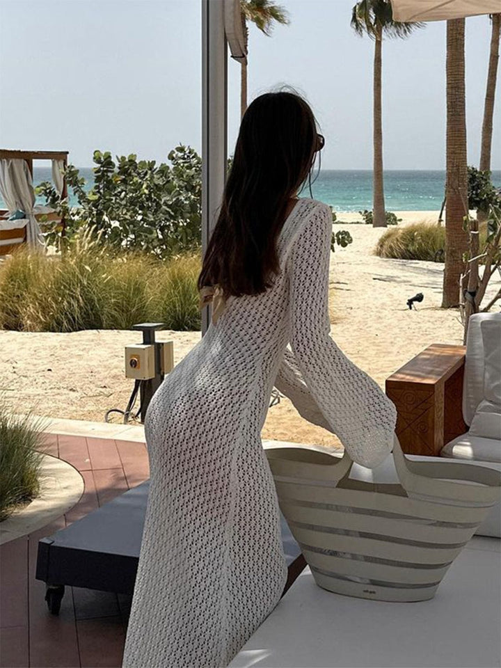 Dames maxi zomerjurk in bohostijl voor het strand in Lichtbruin 3