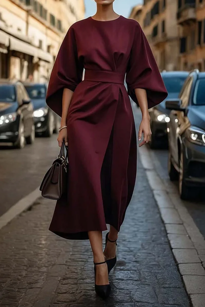 Dames Midi Jurk Elegant voor Feesten in Bordeaux