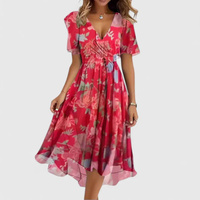 Nina | Dames jurk midilange bloemendessin voor zomer