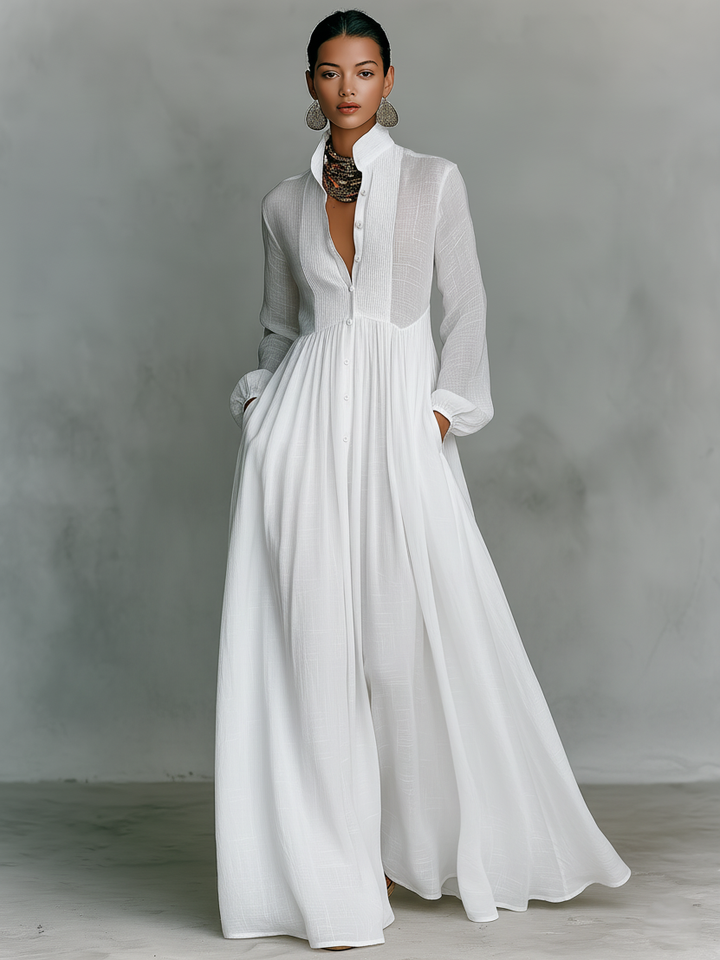 Dames Minimalistische Zomerjurk Maxi Patchwork (4)