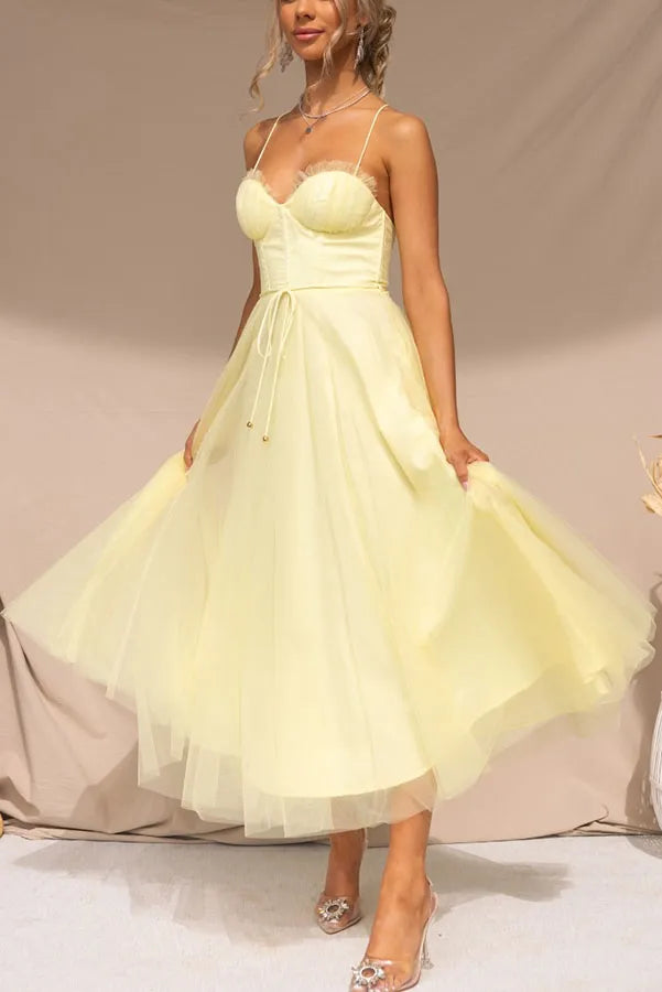 Dames Romantische Midi Zomerjurk voor Bruiloften (2)