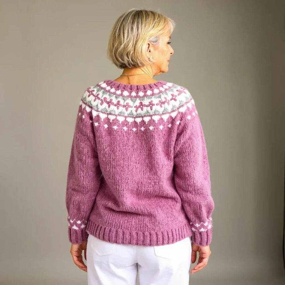 Dames trui handgebreide in islandse stijl (2)
