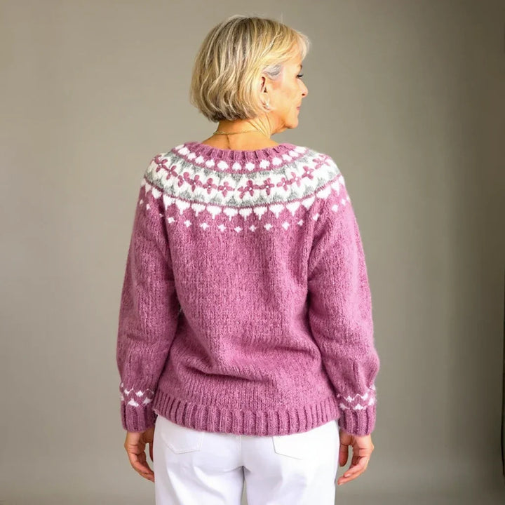 Dames trui handgebreide in islandse stijl (2)