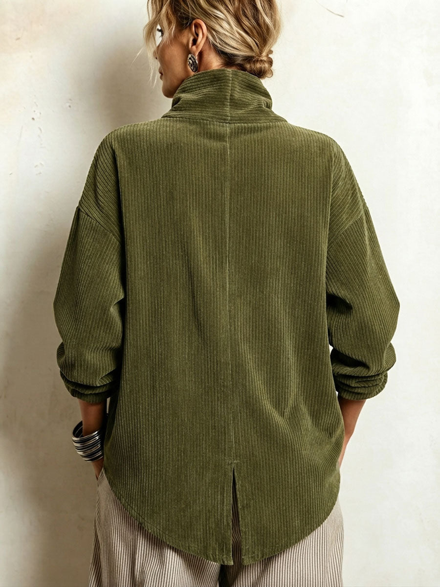Dames Trui in Cord-Textuur voor Herfst (2)