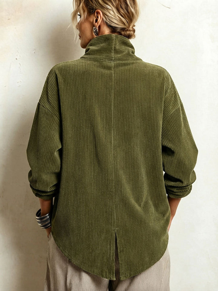 Dames Trui in Cord-Textuur voor Herfst (2)