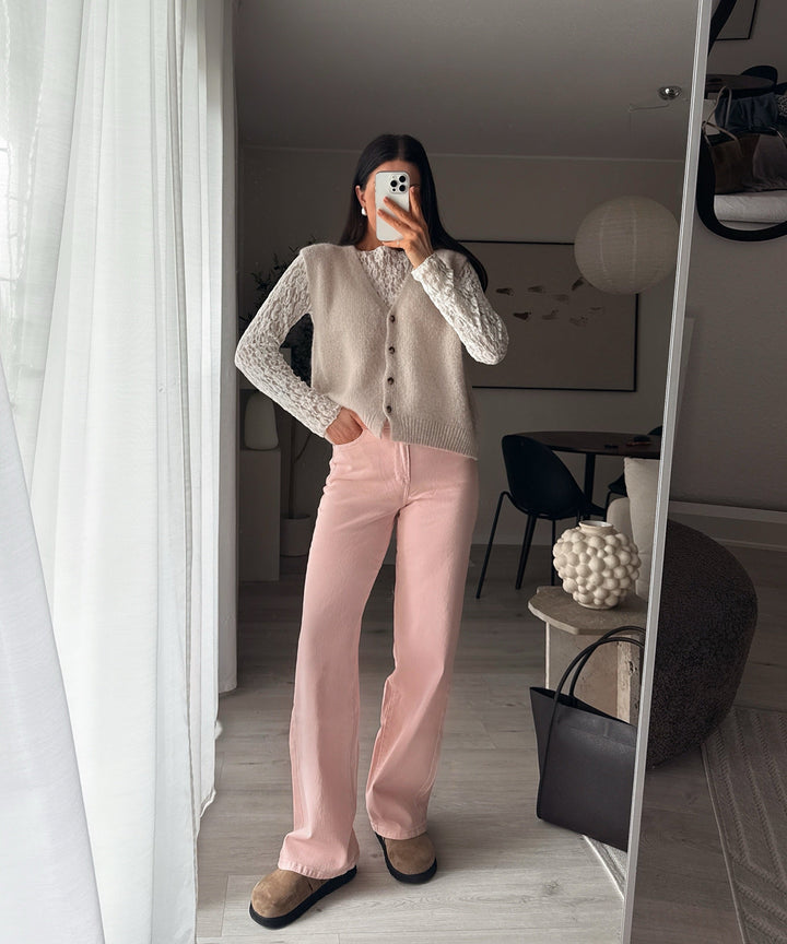 Dames Trui Korte Beige voor Kantoor in Beige 4
