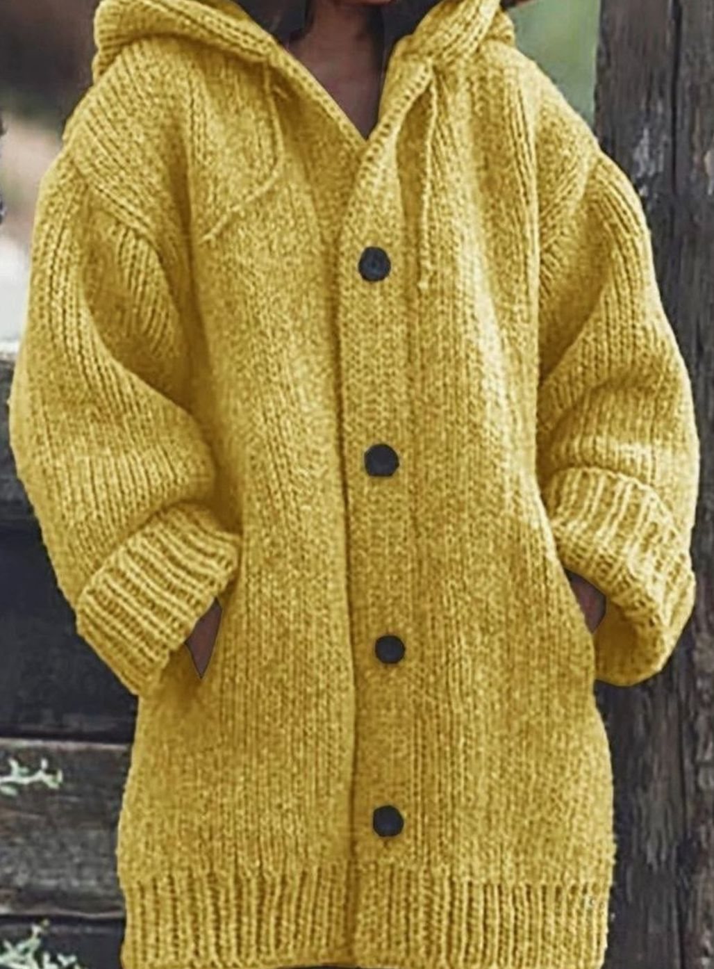 Dames Trui Oversized Chunky Knit in Geel