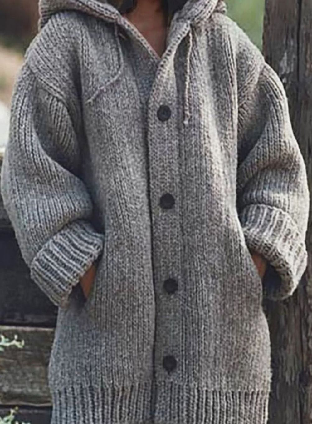 Dames Trui Oversized Chunky Knit in Grijs