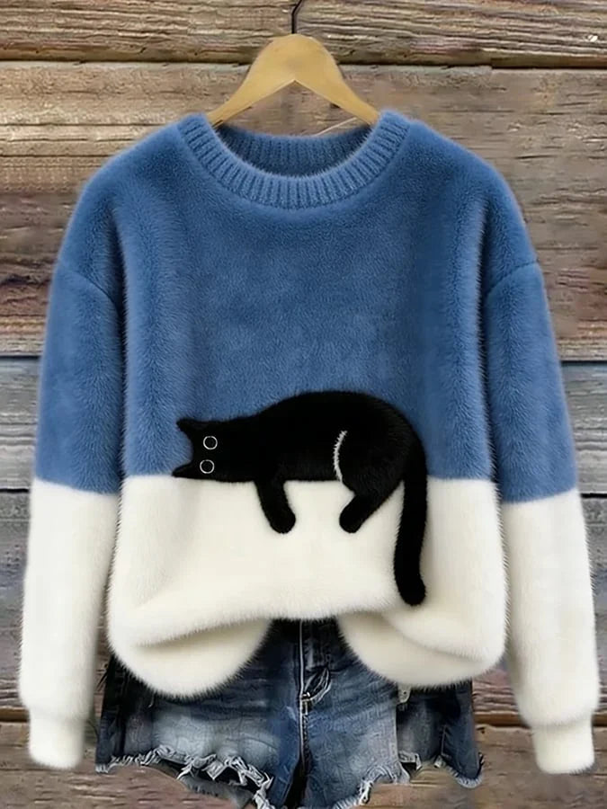 Dames Trui Oversized Speels Zacht in Blauw