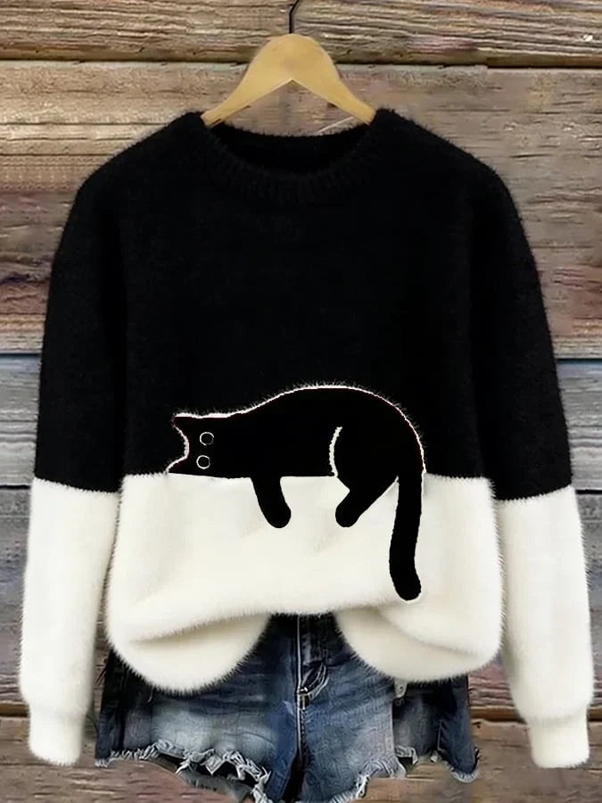 Dames Trui Oversized Speels Zacht in Zwart