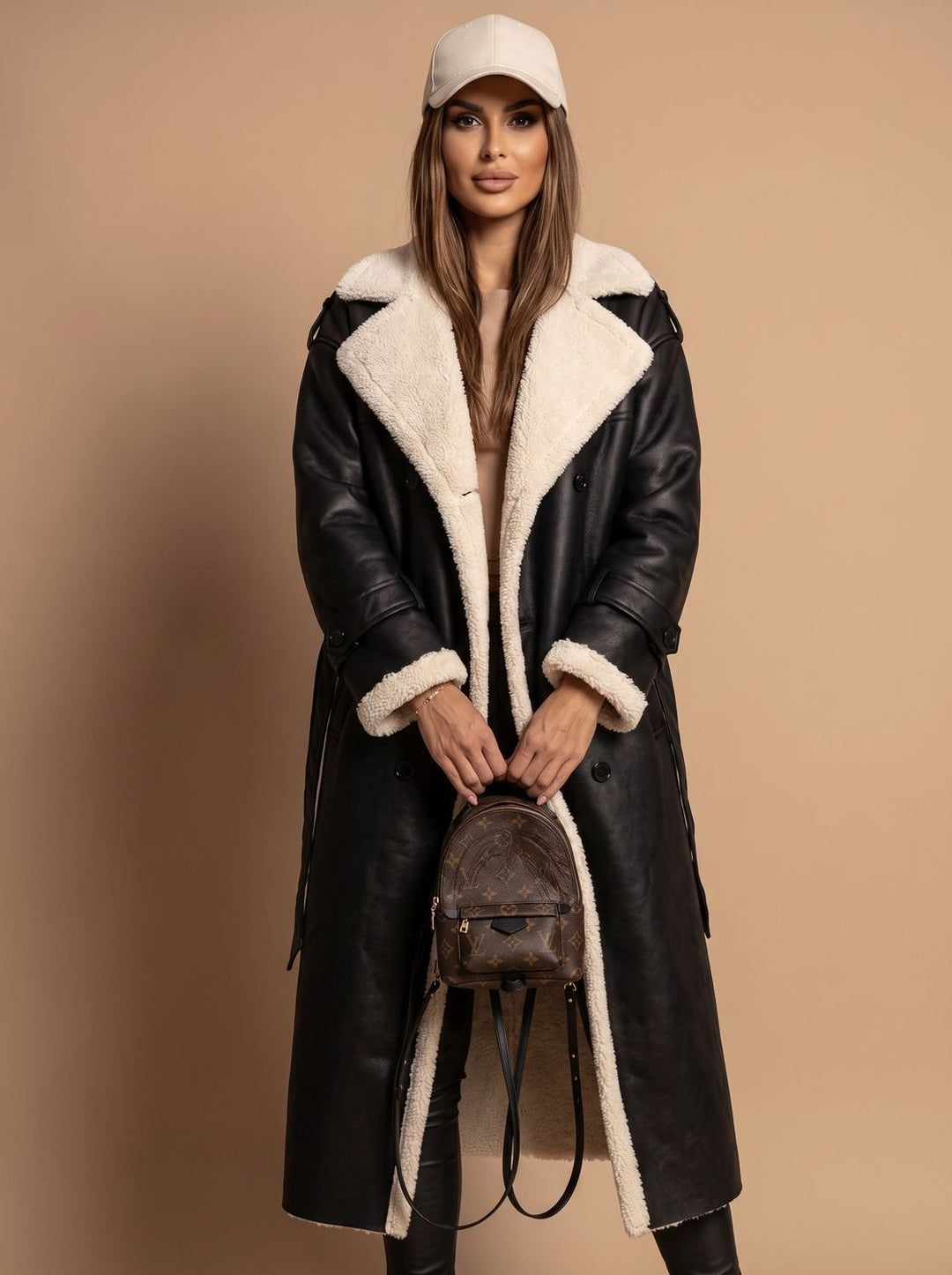 Dames winterjas in trenchstijl met wollen voering (4)