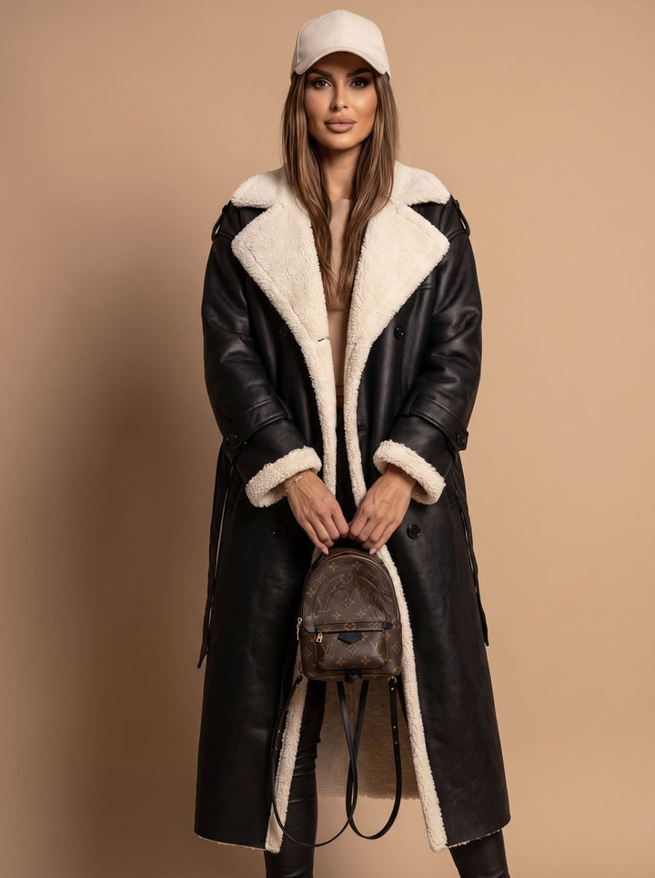 Dames winterjas in trenchstijl met wollen voering (4)