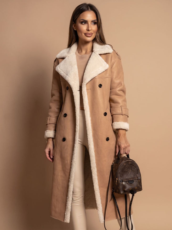 Dames winterjas in trenchstijl met wollen voering (5)