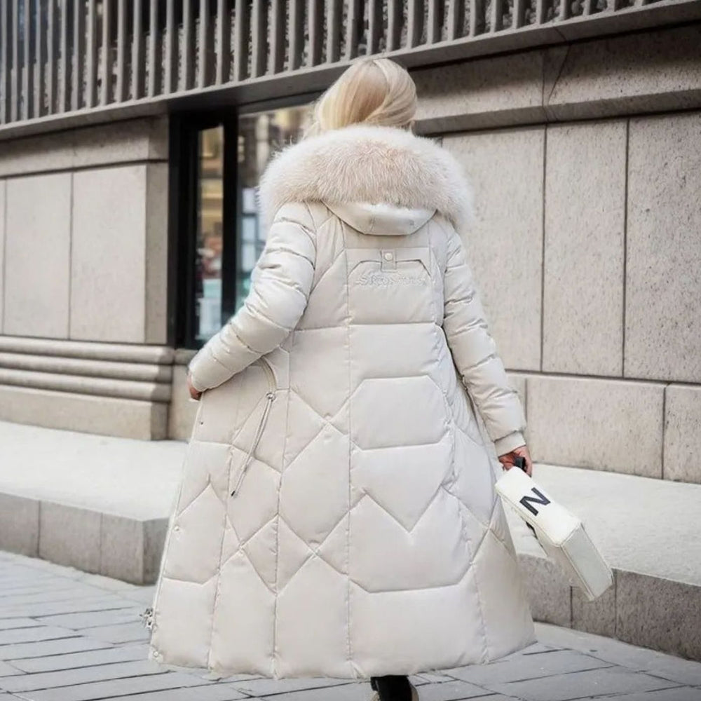 Dames winterjas lang met dons (2)