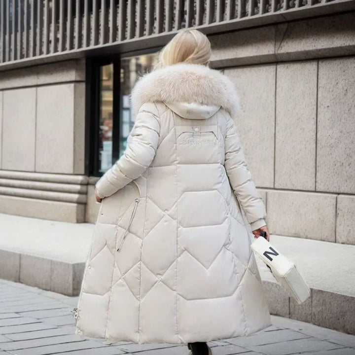 Dames winterjas lang met dons (2)