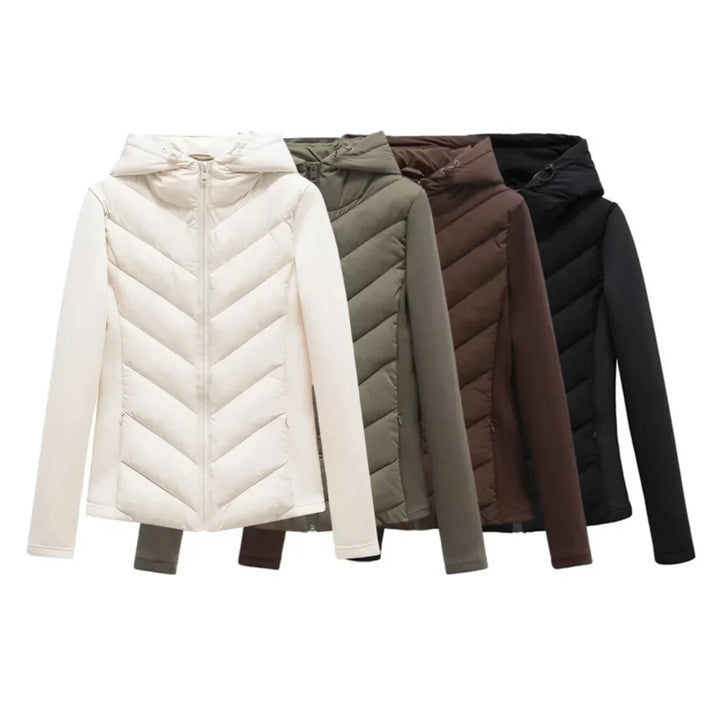 Dames winterjas licht gesteppeld met capuchon