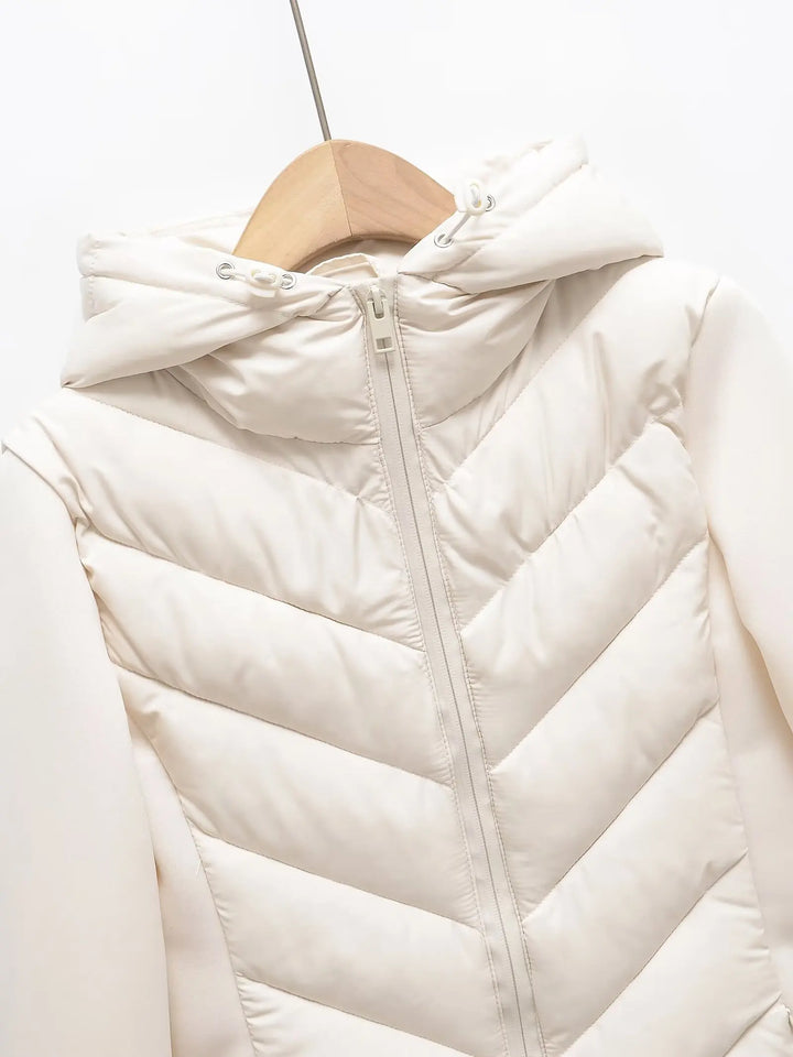 Dames winterjas licht gesteppeld met capuchon (3)