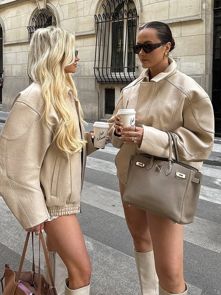 Dames Winterjas met Teddy-Voering Oversized in Khaki