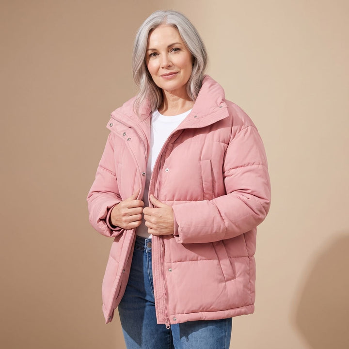 Dames winterjas oversized puffer met capuchon (13)