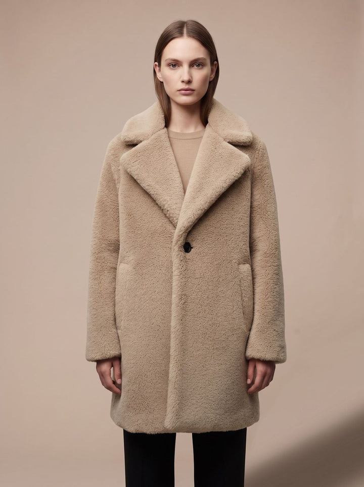 Dames Winterjas Pluizige Teddy Midi (2)