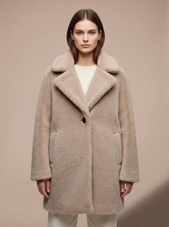 Dames Winterjas Pluizige Teddy Midi (4)