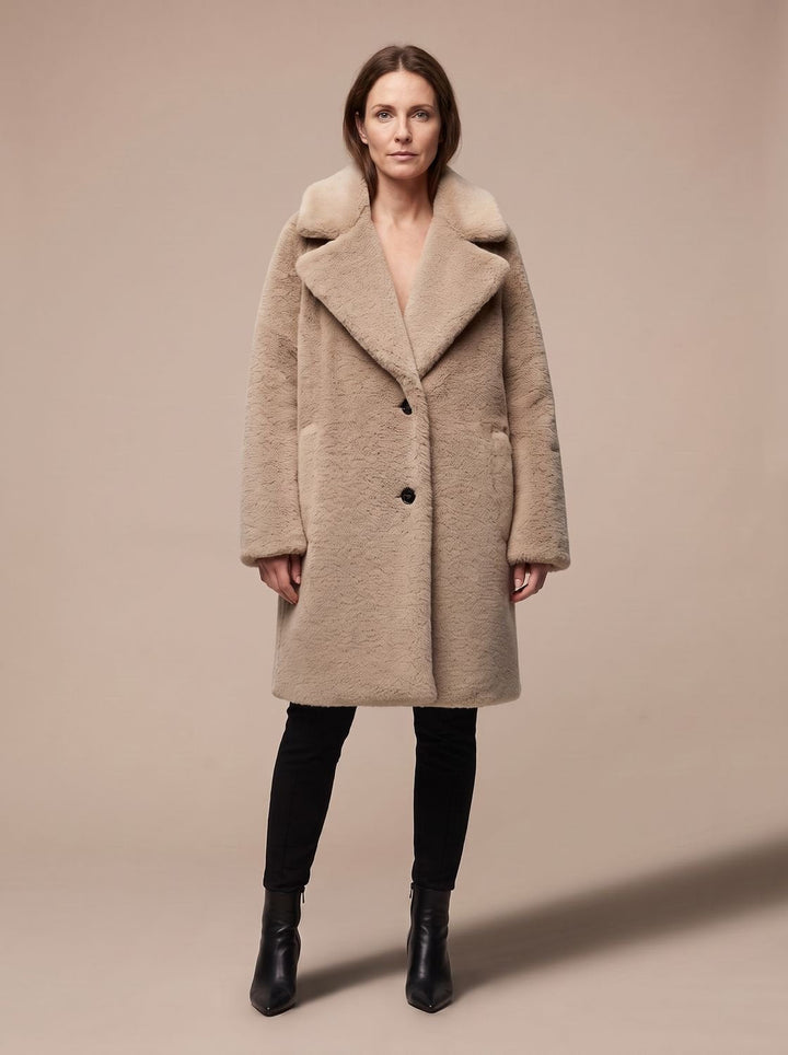 Dames Winterjas Pluizige Teddy Midi (5)