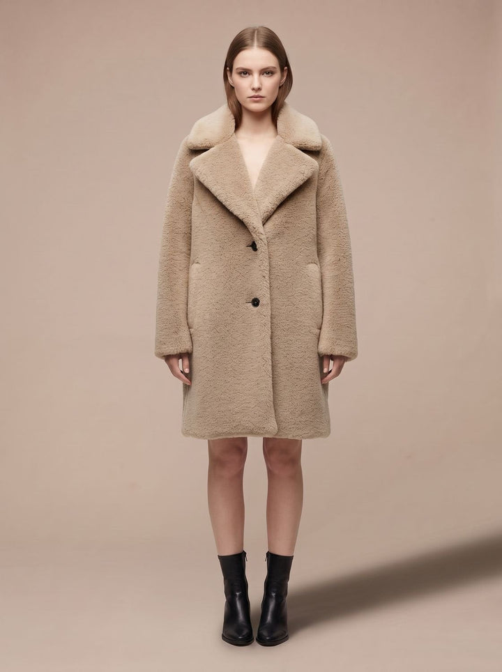 Dames Winterjas Pluizige Teddy Midi (6)