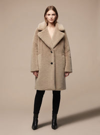 Nikki | Dames Winterjas Pluizige Teddy Midi