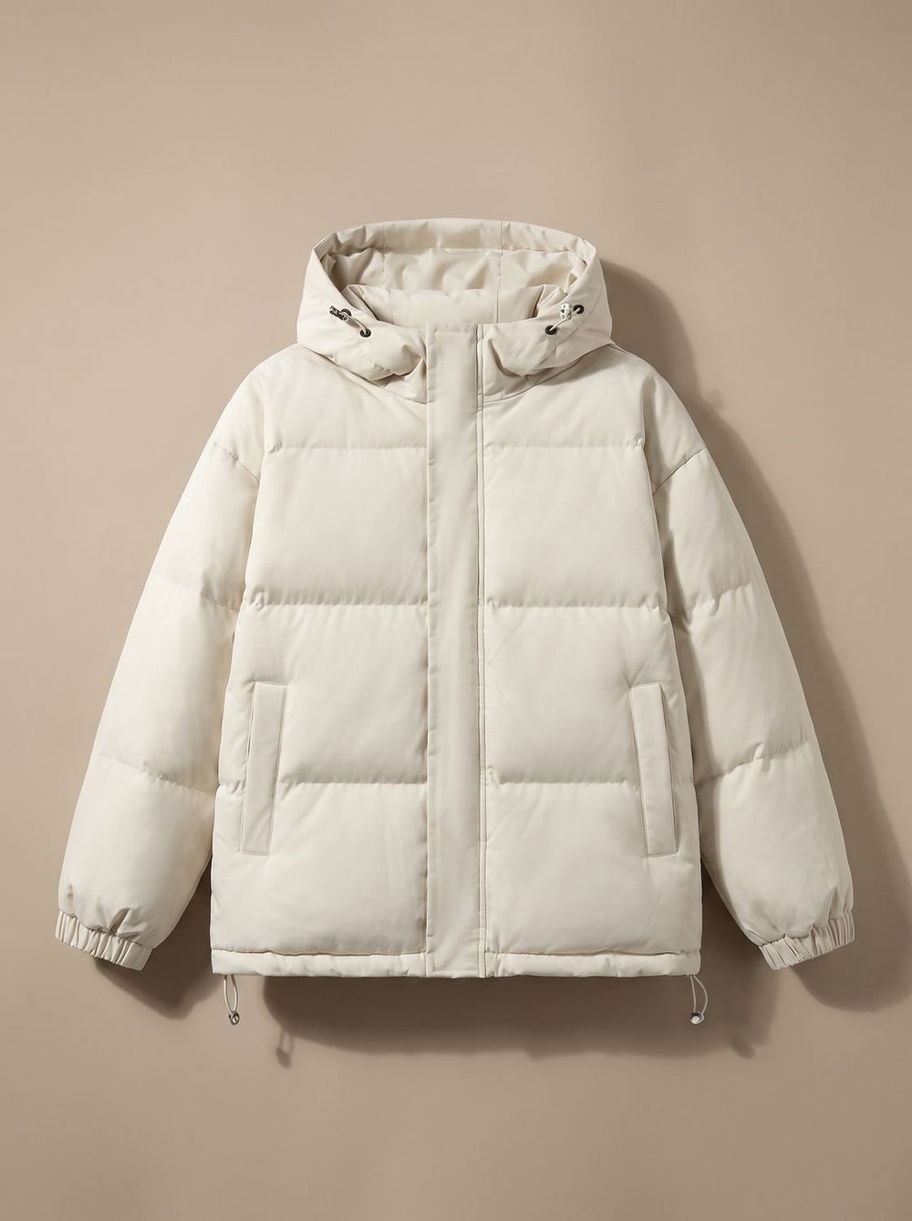 Dames Winterjas Puffer Oversized met Capuchon in Wit