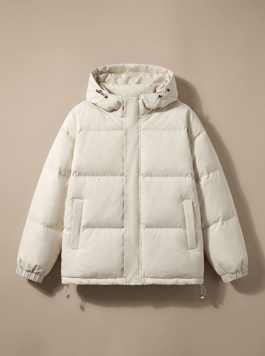 Dames Winterjas Puffer Oversized met Capuchon in Wit