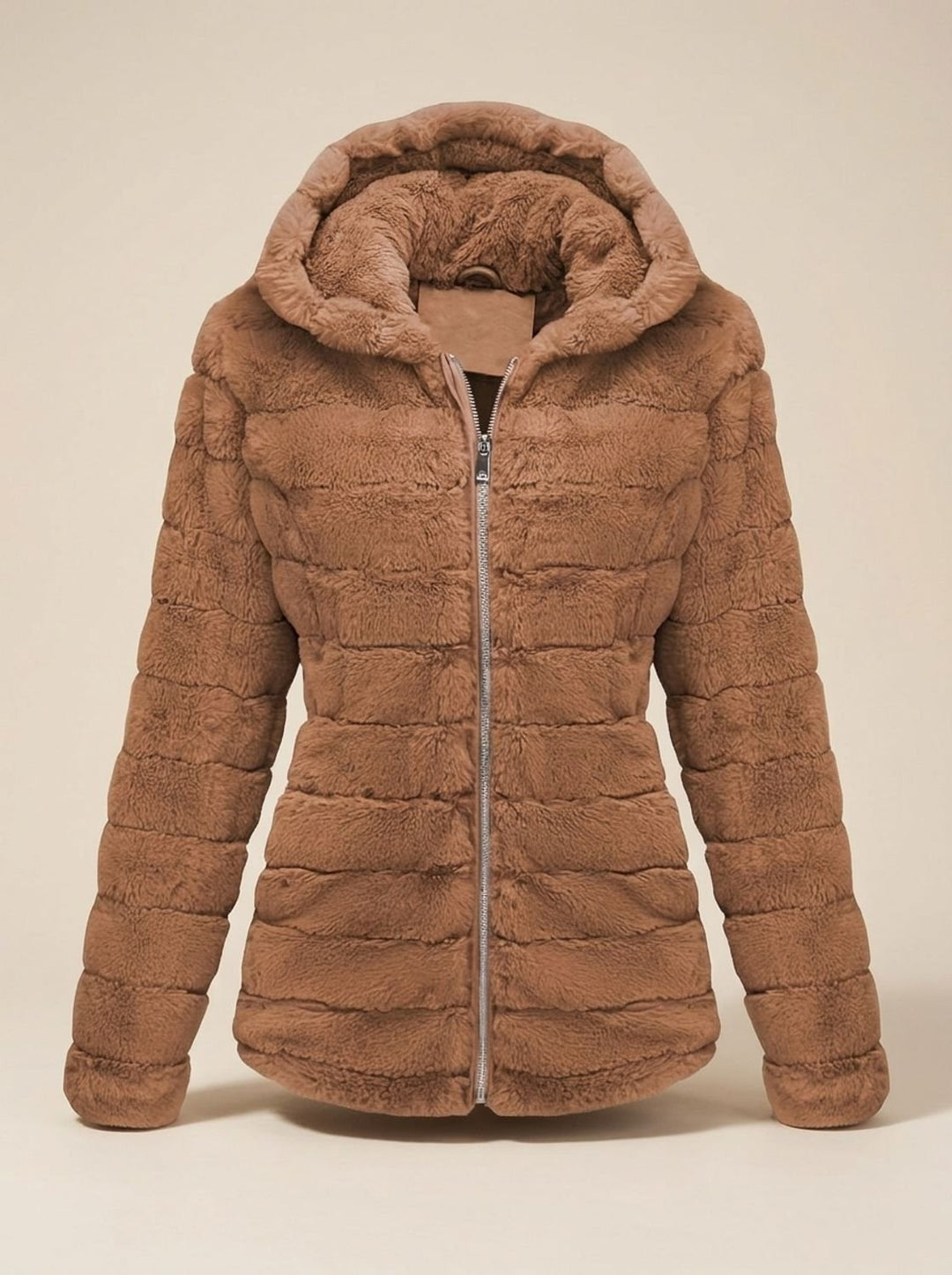 Dames Winterjas Teddy Nepbont met Capuchon (15)