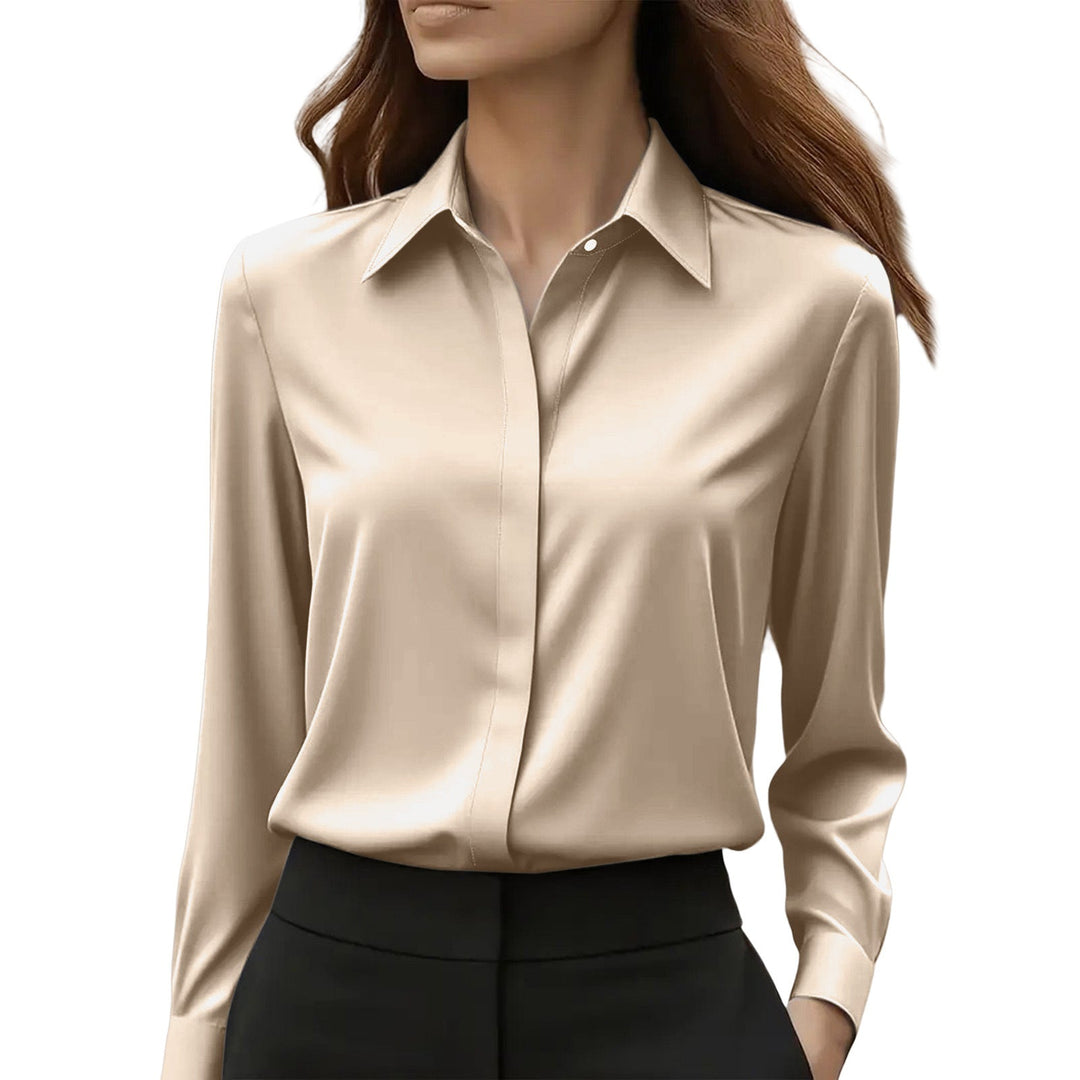 Dames Zijden Blouse Elegant in Khaki