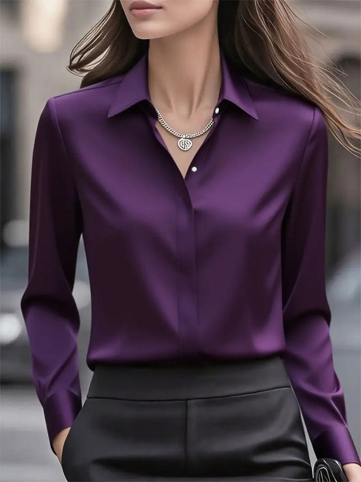 Dames Zijden Blouse Elegant in Lila