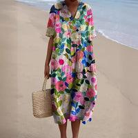 Fenna | Zomerse elegante dames jurk met bloemenprint
