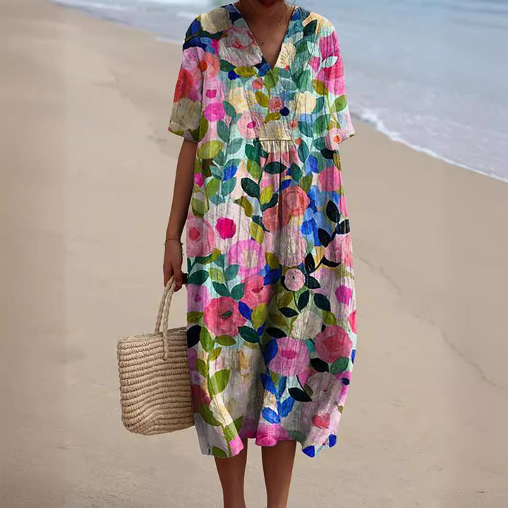 Dames zomerjurk met bloemenprint voor warme dagen in Bloemenprint