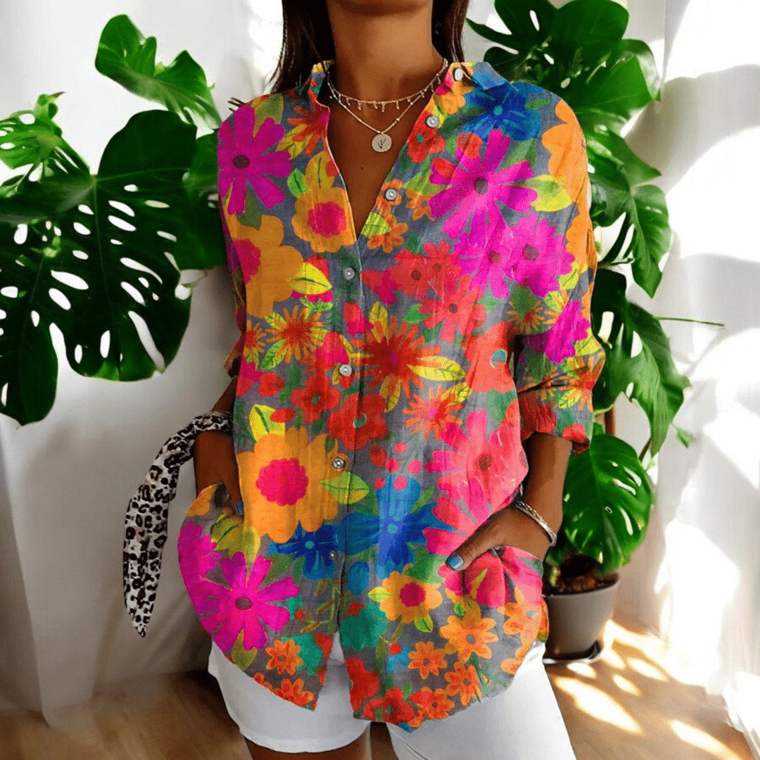 Damesblouse Klassiek voor Alle Seizoenen in Colorful