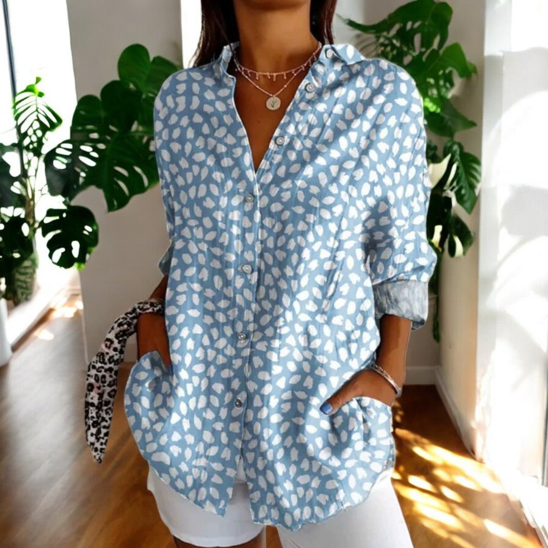 Damesblouse Klassiek voor Alle Seizoenen in Lichtblauw